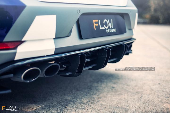 Flow Designs VW MK7.5 GOLF R REAR VALANCE & FLOW-LOCK DIFFUSER FINS - V-Tech Australia | VW & Audi Performance Parts