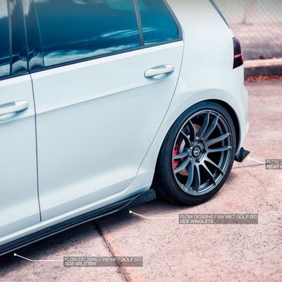 Flow Designs - VW MK7 Golf GTI Side Skirt Splitters V3 (Pair) - VTUNE PERFORMANCE | European Performance Specialists