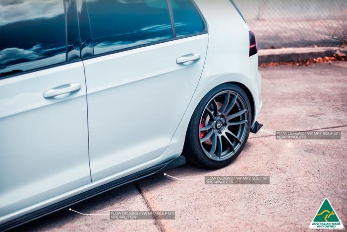 Flow Designs - VW MK7 Golf GTI Side Skirt Splitters V3 (Pair) - VTUNE PERFORMANCE | European Performance Specialists