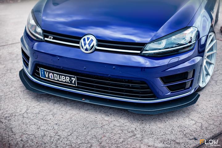 Flow Designs VW MK7 GOLF R FRONT SPLITTER EXTENSIONS (PAIR) - V-Tech Australia | VW & Audi Performance Parts