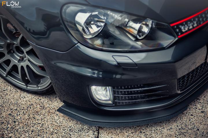 Flow Designs VW MK6 GOLF GTI ADJUSTABLE FRONT SPLITTER EXTENSIONS (PAIR) - V-Tech Australia | VW & Audi Performance Parts