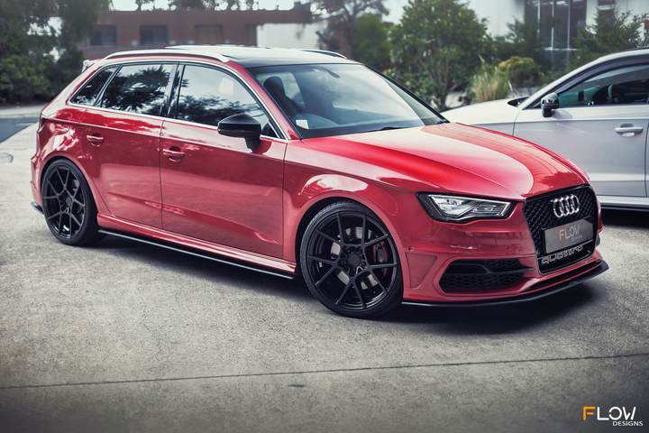 Flow Designs AUDI S3 8V PFL SPORTBACK SIDE SPLITTERS (PAIR) - V-Tech Australia | VW & Audi Performance Parts