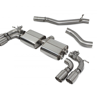 Scorpion SVWS054D- MK7.5 R -  Car Exhaust Cat-Back System (Non-Resonated) (Valved) Quad Daytona - V-Tech Australia | VW & Audi Performance Parts